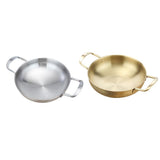 Maxbell  Stainless Steel Paella Pan Gratin Pan Soup Stock Pot Cookware Silver 18cm