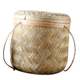 Maxbell Bamboo Storage Basket Hand Woven Tea Baskets Coffee Beans Storage Box L - Aladdin Shoppers