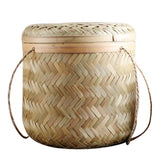 Maxbell Bamboo Storage Basket Hand Woven Tea Baskets Coffee Beans Storage Box L - Aladdin Shoppers