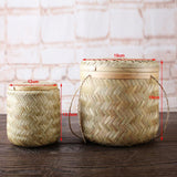 Maxbell Bamboo Storage Basket Hand Woven Tea Baskets Coffee Beans Storage Box L - Aladdin Shoppers
