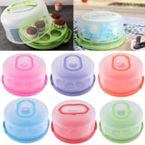 Maxbell Portable Cake Cupcake Carrier Latching Cake Server Container Pink