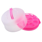 Maxbell Portable Cake Cupcake Carrier Latching Cake Server Container Pink
