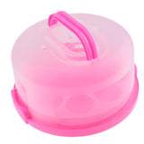 Maxbell Portable Cake Cupcake Carrier Latching Cake Server Container Pink