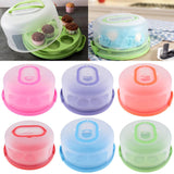 Maxbell Portable Cake Cupcake Carrier Latching Cake Server Container Pink