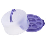 Maxbell Portable Cake Cupcake Carrier Latching Cake Server Container Purple
