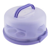 Maxbell Portable Cake Cupcake Carrier Latching Cake Server Container Purple