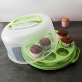 Maxbell Portable Cake Cupcake Carrier Latching Cake Server Container Purple