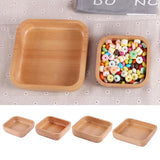 Maxbell Square Wooden Salad Bowl Refreshments Fruit Plate Noodles Rice Container S - Aladdin Shoppers