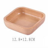 Maxbell Square Wooden Salad Bowl Refreshments Fruit Plate Noodles Rice Container S - Aladdin Shoppers