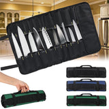 Maxbell 22 Pocket Chef Roll Bag Cutter Roll Carry Bag Storage Pouch Organizer Blue