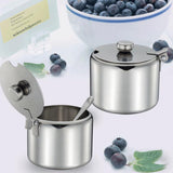 Maxbell Kitchen Stainless Steel Spice Jar Condiment Pots Seasoning Can + Spoon 285ml