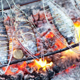 Maxbell Stainless Steel Barbecue Net BBQ Grill Cooking Double Layer Mesh Tong 730mm