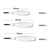 Maxbell Stainless Steel Barbecue Net BBQ Grill Cooking Double Layer Mesh Tong 730mm