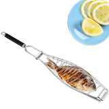 Maxbell Stainless Steel Barbecue Net BBQ Grill Cooking Double Layer Mesh Tong 730mm