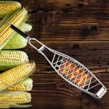 Maxbell Stainless Steel Barbecue Net BBQ Grill Cooking Double Layer Mesh Tong 730mm