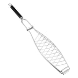 Maxbell Stainless Steel Barbecue Net BBQ Grill Cooking Double Layer Mesh Tong 730mm