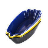 Maxbell Plastic Plate Snack Serving Tray Oval Coffee Bean Tray Sample Plates Blue