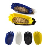 Maxbell Plastic Plate Snack Serving Tray Oval Coffee Bean Tray Sample Plates Blue