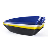 Maxbell Plastic Plate Snack Serving Tray Oval Coffee Bean Tray Sample Plates Blue