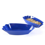 Maxbell Plastic Plate Snack Serving Tray Oval Coffee Bean Tray Sample Plates Blue