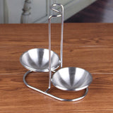 Maxbell  Stainless Steel Double Ladle Holder Cooking Utensils Stand Spoon Rest D