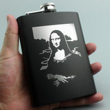 Maxbell 8oz Portable Stainless Steel Flagon Camping Mug Outdoor Cup Flask Mona Lisa