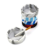 Maxbell Round Silicone Ashtray Cigar Holder for Tabletop Home Office Grey Camo - Aladdin Shoppers