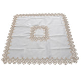 Maxbell Multi-Purpose Lace Tablecloth Dinner Picnic Table Cloth white 130X130cm - Aladdin Shoppers