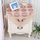 Maxbell Embroidered Lace Tablecloth Retro Table Cloth Party Decor Wine Red 85x85cm - Aladdin Shoppers
