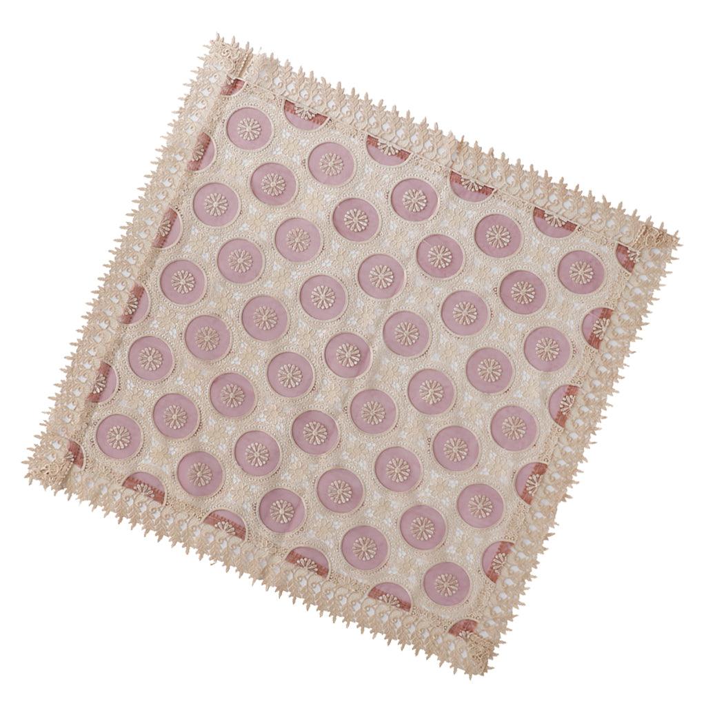 Maxbell Embroidered Lace Tablecloth Retro Table Cloth Party Decor Wine Red 85x85cm
