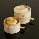 Maxbell  Kitchen Bamboo Steamer Basket Food Steamer for Dim Sum Dumpling 10cm