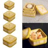 Maxbell Kitchen Bamboo Steamer Basket Asian Food Steamer for Dim Sum Dumpling 5 inch - Aladdin Shoppers