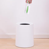 Maxbell 12L Bathroom Rubbish Bin Round Trash Can Waste Container Wastebasket  White