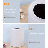 Maxbell 12L Bathroom Rubbish Bin Round Trash Can Waste Container Wastebasket  White