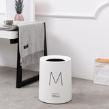 Maxbell Round Trash Can Wastebasket Garbage Container Bin Bathrooms Rooms white 8L