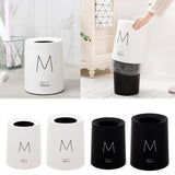 Maxbell Round Trash Can Wastebasket Garbage Container Bin Bathrooms Rooms white 8L