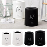 Maxbell Round Trash Can Wastebasket Garbage Container Bin Bathrooms Rooms white 8L