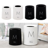 Maxbell Round Trash Can Wastebasket Garbage Container Bin Bathrooms Rooms white 8L