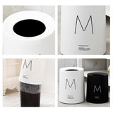 Maxbell Round Trash Can Wastebasket Garbage Container Bin Bathrooms Rooms white 8L