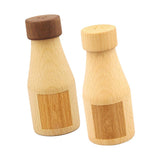 Maxbell Creative Wine Bottle Shape Wooden Toothpick Holders Dispenser Light Color