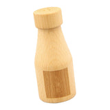 Maxbell Creative Wine Bottle Shape Wooden Toothpick Holders Dispenser Light Color