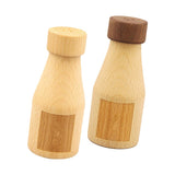 Maxbell Creative Wine Bottle Shape Wooden Toothpick Holders Dispenser Light Color