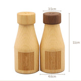 Maxbell Creative Wine Bottle Shape Wooden Toothpick Holders Dispenser Light Color