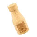 Maxbell Creative Wine Bottle Shape Wooden Toothpick Holders Dispenser Light Color