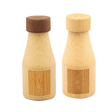 Maxbell Creative Wine Bottle Shape Wooden Toothpick Holders Dispenser Light Color