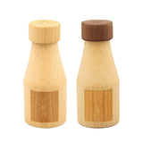 Maxbell Creative Wine Bottle Shape Wooden Toothpick Holders Dispenser Light Color