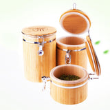 Maxbell Airtight Canister Bamboo Tea Coffee Sugar Flour Canisters Food Storage Jar S
