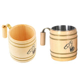 Maxbell Wooden Beer Mug Cup Tankard Drinks Coffee Milk Wood Drinking Mugs 400ml A