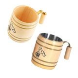 Maxbell Wooden Beer Mug Cup Tankard Drinks Coffee Milk Wood Drinking Mugs 400ml A