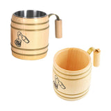 Maxbell Wooden Beer Mug Cup Tankard Drinks Coffee Milk Wood Drinking Mugs 400ml A